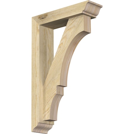 Ekena Millwork Balboa Traditional Rough Sawn Bracket w/ Offset Brace, Douglas Fir, 4"W x 14"D x 22"H BKT0402X14X22BOA01RDF